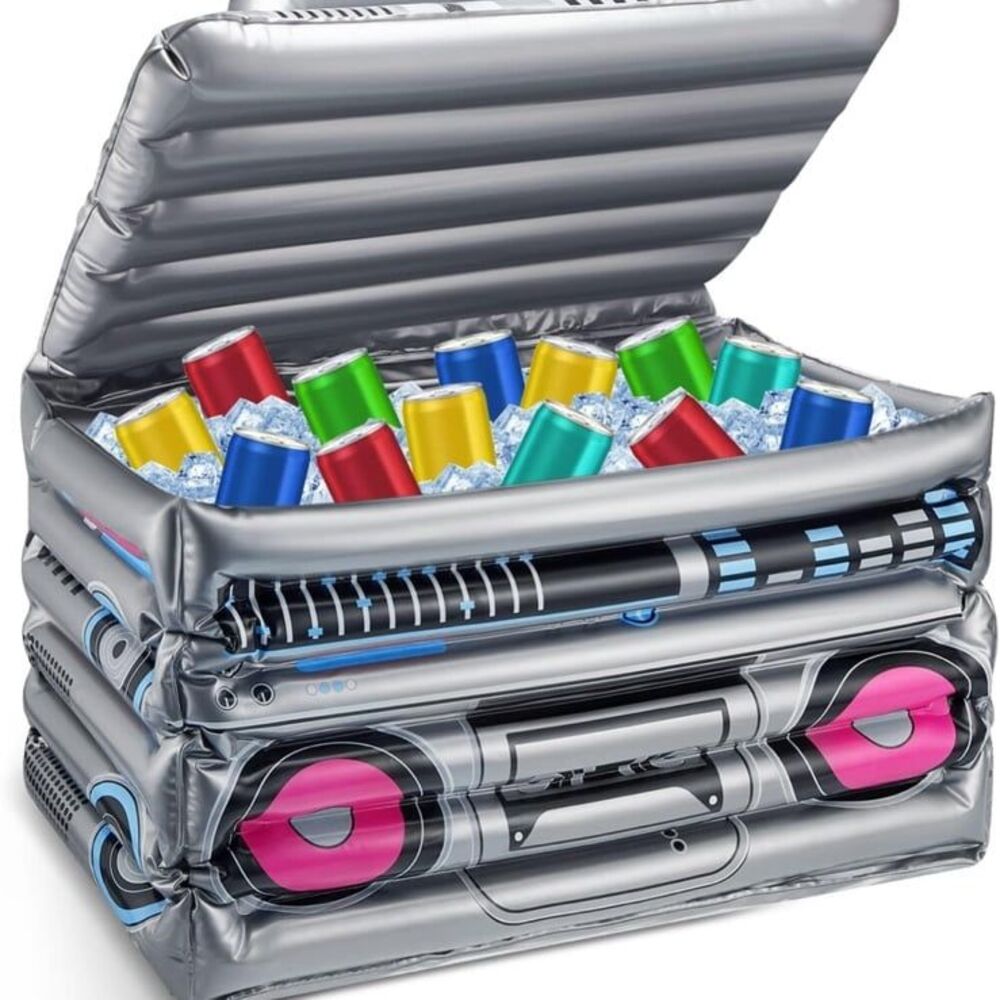 Inflatable Boom Box Beverage Cooler 80s 90s Retro Hip Hop Brand new with the lid